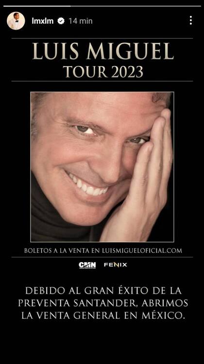 Luis Miguel anunció nuevas fechas tras agotar entradas en la preventa de México