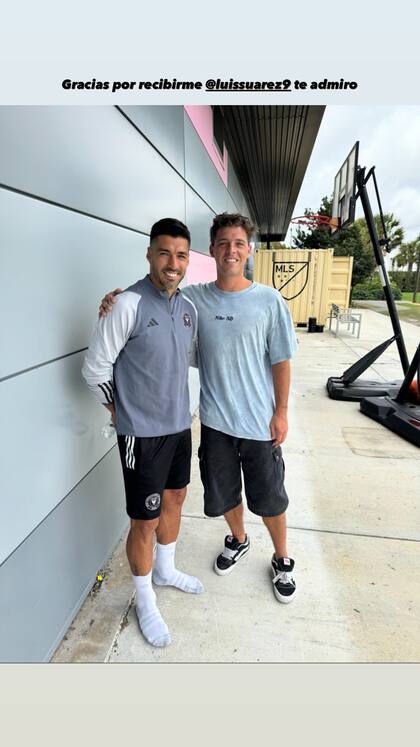 Luis Suárez invitó a Santi Maratea a un entrenamiento de Inter Miami (Foto: Instagram @santimaratea)