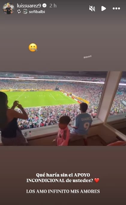 Luis Suárez reposteó el video de Sofía Balbi y les agradeció por el apoyo