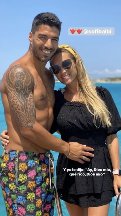 Luis Suárez y Sofía Balbi en Ibiza. Crédito: Instagram