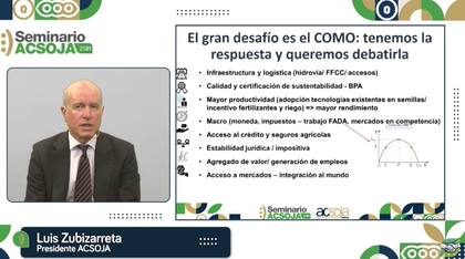 Luis Zubizarreta, presidente de la Asociación de la Cadena de la Soja Argentina (Acsoja)