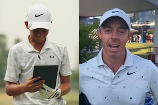 Miró en la tablet el saludo especial de McIlroy para él: la emoción del golfista más chico del LAAC