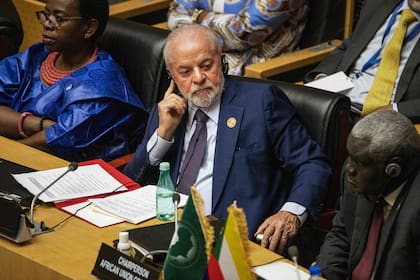 Lula da Silva durante una sesión de la Asamblea de la Unión Africana, el 17 de febrero de 2024