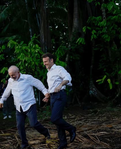 Lula Da Silva y Emmanuel Macron, durante la visita del presidente francés a Brasil