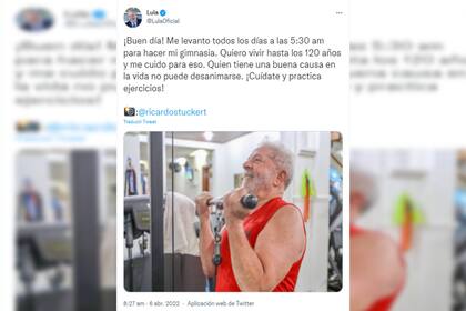 Lula mostró cómo entrena (FotoTwitter @lulaoficial)