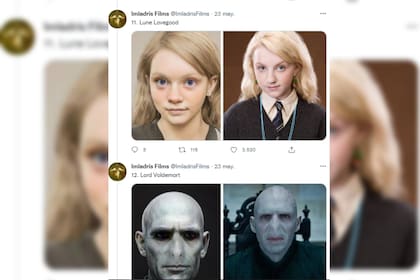 Luna Lovegood y Lord Voldemort (Foto Twitter @ImladrisFilms)