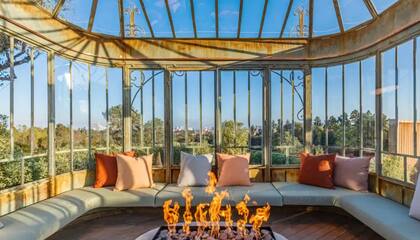 Una terraza vidriada para pasar las tardes de invierno