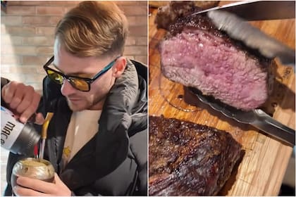 Mac Allister combinó mate y asado en su jornada libre