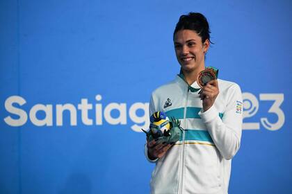 Macarena Ceballos, bronce en 100m pecho en Santiago 2023