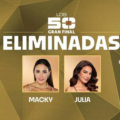 Macky y Julia, eliminadas de Los 50 de Telemundo