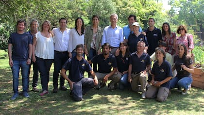 Macri, Awada y Stanley, con los trabajadores del Inta