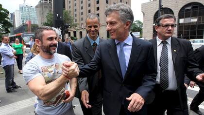 Macri, ayer, como un rockstar en San Pablo