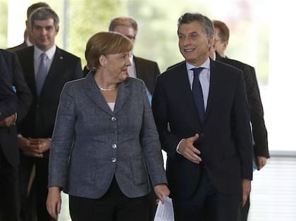 Macri con la canciller alemana, Angela Merkel