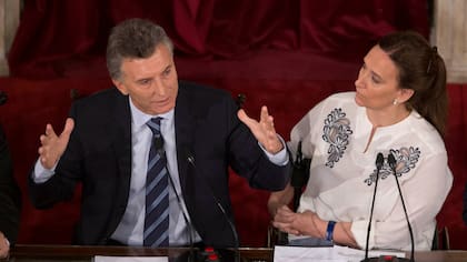 Macri durante su discurso en el Congreso