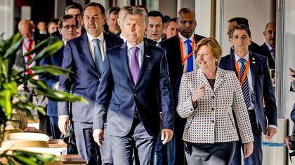 Mauricio Macri durante su visita a Holanda