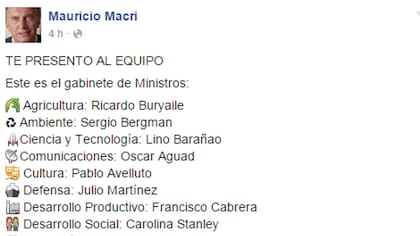 Macri ilustró su gabinete con emojis