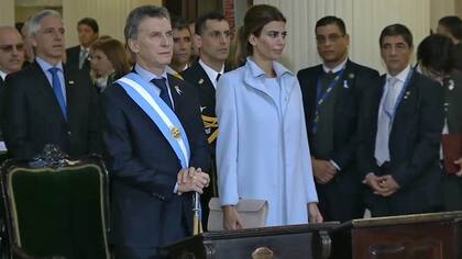 Macri junto a Juliana Awada, en el tedeum