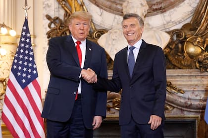 Donald Trump junto a Mauricio Macri