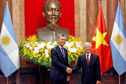 Macri con su par de Vietnam, Nguyen Phu Trong 