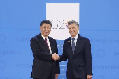Xi Jinping con Mauricio Macri en el inicio de la cumbre de líderes del G20