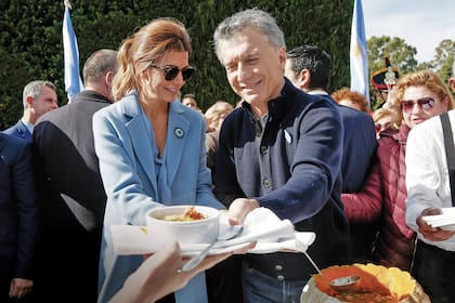 Macri y Awada, durante un acto en la quinta de Olivos