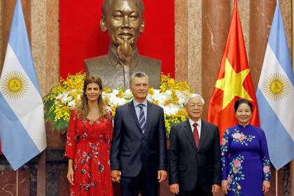 Macri y el presidente de Vietnam, Nguyen Phu Trong