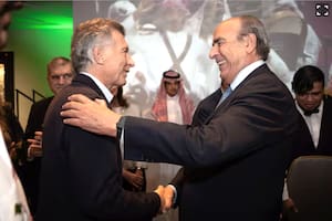 Macri y Francos, durante su encuentro en la embajada de Arabia Saudita