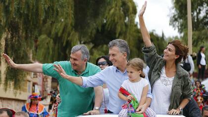 Macri y Morales, durante los festejos por el Carnaval