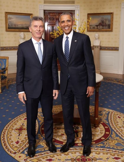 Macri y Obama, anoche, en la Casa Blanca