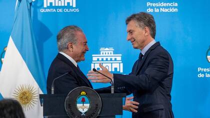 Macri y Temer en una reunión en octubre del año pasado
