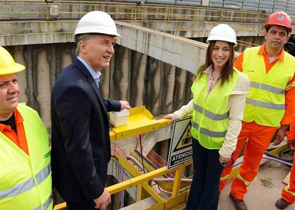 Macri y Vidal anteayer, con la puesta en marcha de la tuneladora