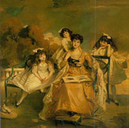 El retrato de Sara Unzué de Madero junto a sus hijas Marta, Mercedes y Sara pintado por Jacques E. Blanche en 1910, colgaba en la pared del gran salón 