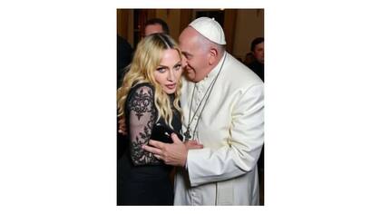 Madonna creó fotos con IA junto al Papa Francisco