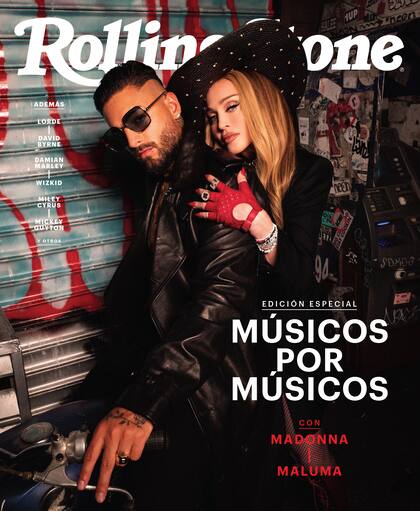 Madonna y Maluma en la contratapa del especial Músicos por Músicos, editado este mes en Rolling Stone