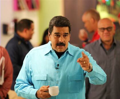 Maduro, anteayer, durante su programa semana del televisión