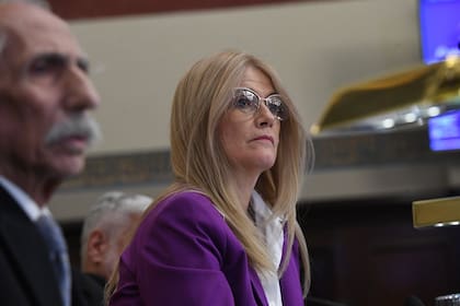 Magario, la semana pasada, al frente de la última sesión del Senado bonaerense