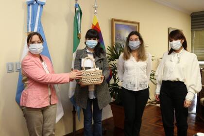 Magdalena Odarda, Analia Rach, Marta Soneira y Silvana Pérez, durante un acto, la semana pasada