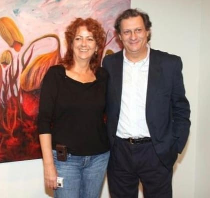 Maggie Koeningsberg y Duilio Pierri en el 2005, en la inauguración de una muestra de Maggie en la Galería Fundación Elía- Robirosa