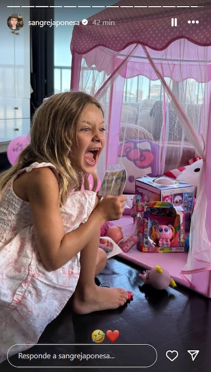 Magnolia cumplió 7 años y los actores llenaron las redes de fotos junto a ella (Captura: Instagram @sangrejaponesa)