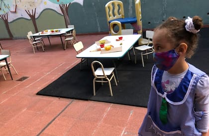 Majo Brizuela, en su primer día de sala de cinco