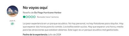 Malas reseñas para el parque acuático Six Flags Hurricane Harbor Phoenix