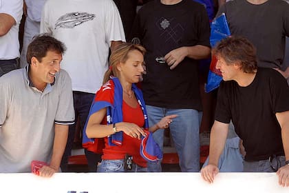 En la cancha de Tigre, con Massa y Boudou, en 2008