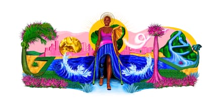 Mama Cax, fue homenajeada en el doodle de Google (Foto: Captura)