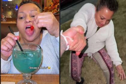 Mamá disfrutó su Laguna de Boo, una mezcla de ron Bacardi Superior, ron de coco Malibú y curaçao azul, mezclado con jugo de piña. Canva