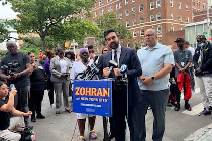 Mamdani, durante un acto político en la zona del Bronx