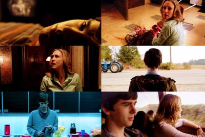 Mamita querida. Norman (Freddie Highmore) y Norma (Vera Farmiga) en sus distintos estadíos
