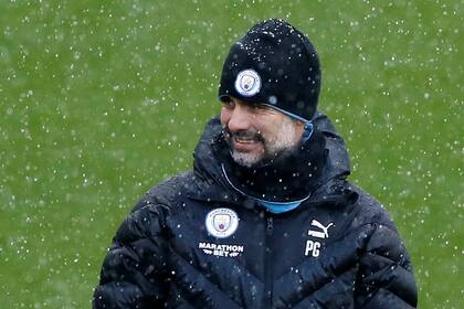 Manchester City manager Pep Guardiola durante el entrenamiento