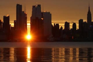 El espectacular amanecer en Manhattan, Nueva York