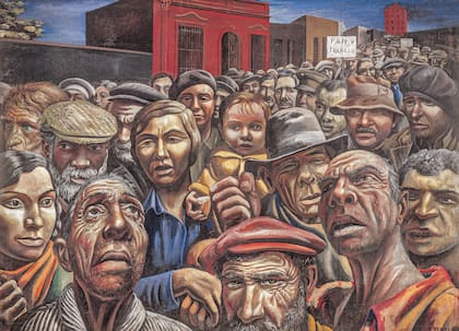 Manifestación (1934), de Antonio Berni, nacido el 14 de mayo de 1905 en Rosario, Santa Fe