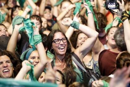 Manifestación frente al Congreso por la legalización del aborto